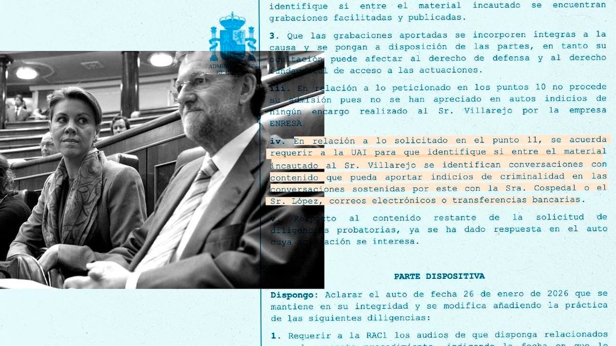 El juez encarga a Asuntos Internos volver sobre la pista de Rajoy y Cospedal y recuperar audios en Kitchen