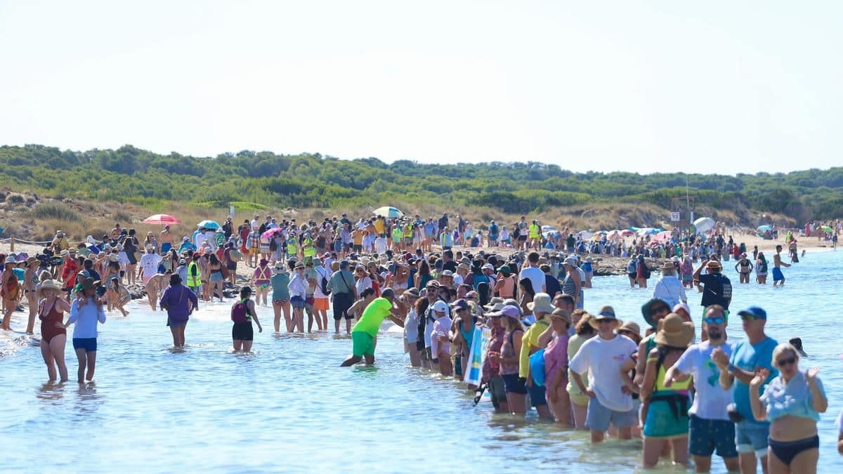 Miles de personas forman una cadena humana para proteger un parque natural de Mallorca de una ley del PP
